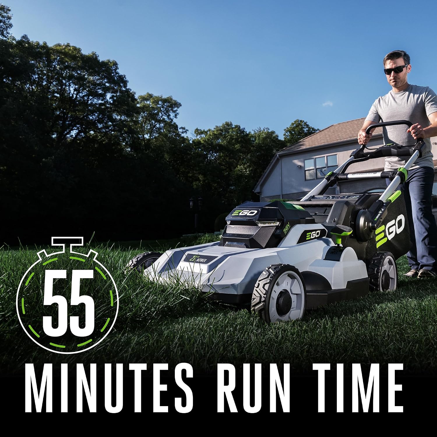 EGO POWER+ Electric Lawn Mower, Cordless, Includes 56V 6.0Ah Battery And 320W Charger - LM2114
