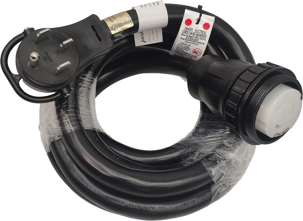 Parkworld RV 50A Shore Power Extension Cord Adapter, 50amp Camper Plug 14-50P to SS2-50R Marine Twist Lock Receptacle (15FT)