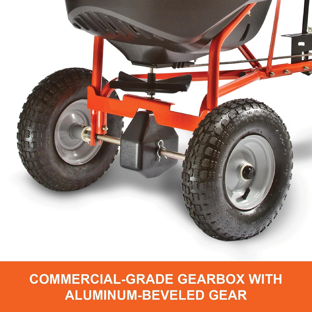Agri-Fab 45-0463 Pull Behind Broadcast Spreader,130 lb. Hopper Capacity Designed for Seed, Fertilizer, Salt, Ice Melt with Universal Hitch,12 ft. Spread Width for Riding Lawn Mowers and Lawn Tractors
