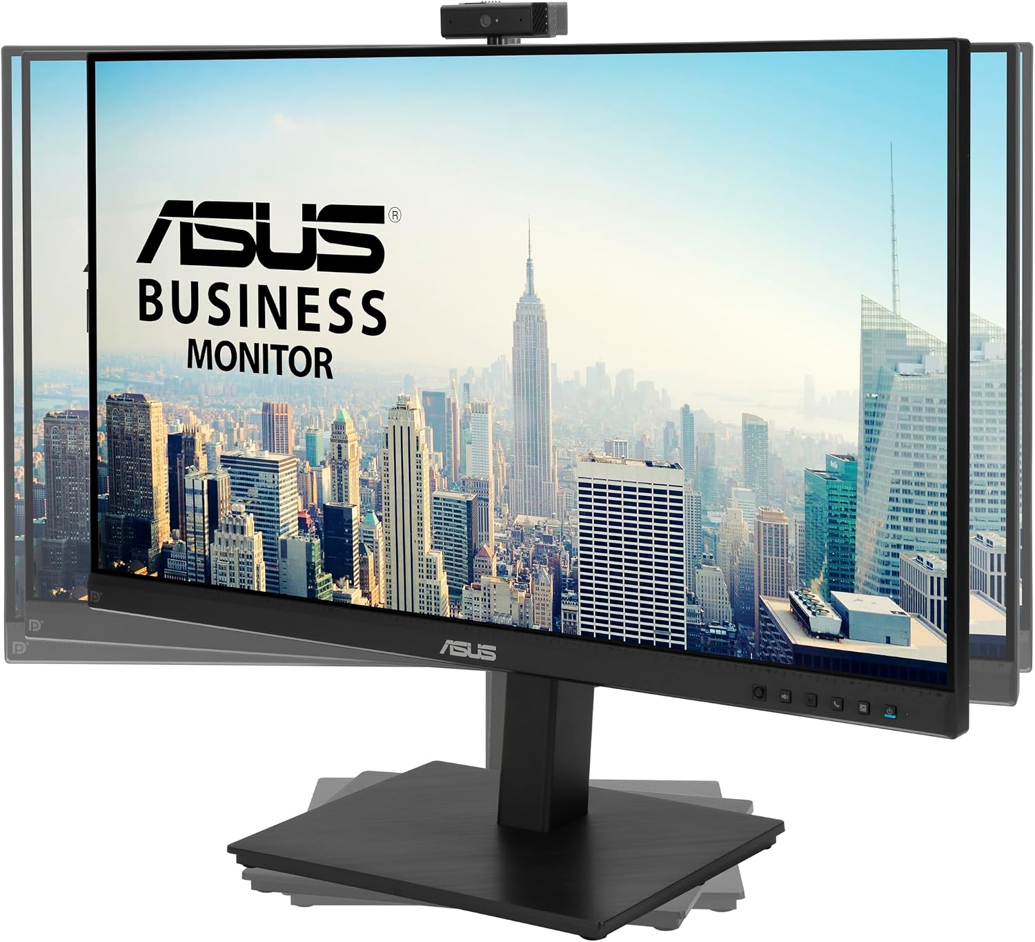 ASUS 27' 1080P Video Conference Monitor (BE279QSK) - Full HD, IPS, Built-in Adjustable 2MP Webcam, Mic Array, Speakers, Eye Care, Wall Mountable, Frameless, HDMI, DisplayPort, VGA, Height Adjustable