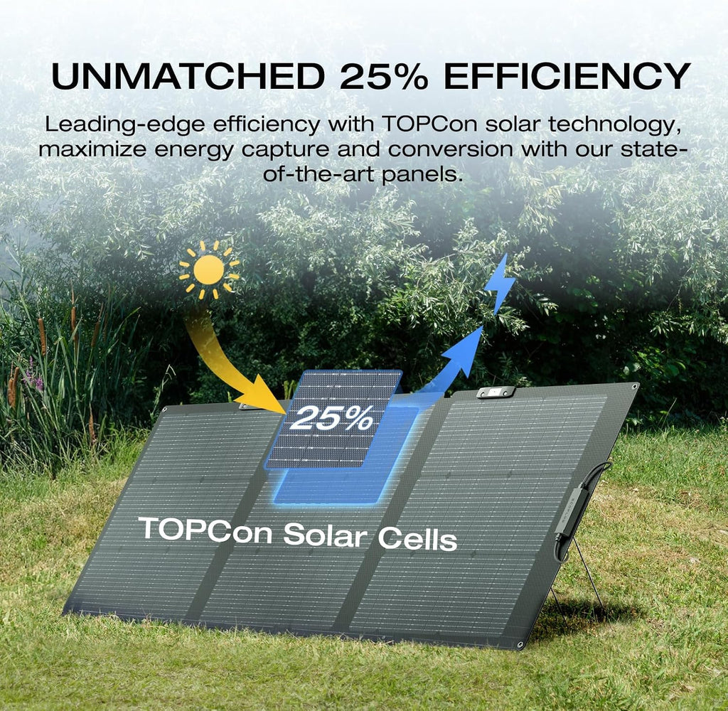 EF ECOFLOW 160 Watt Portable Solar Panel for Power Station, Foldable Solar Charger with Adjustable Kickstand, Waterproof IP68 for Outdoor Camping RV Off Grid System