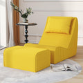 Giant Bean Bag Chair for Adults,Corduroy Chaise Lounge with Unrivaled Back Support, Detachable Neck Pillow, Comfortable Ottoman & Washable Cover for Living Room, Bedroom, Garden (Corn Yellow)