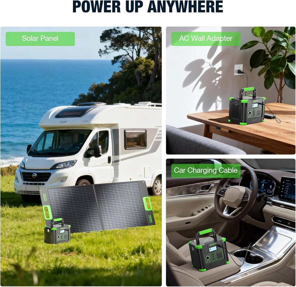 Portable Power Station 330W, 288.6Wh Solar Generator with 60W USB-C PD Output, 110V Pure Sine Wave AC Outlet, 5W Wireless Charging, 330W Backup Lithium Battery for Outdoor Camping Travel Hunting Home