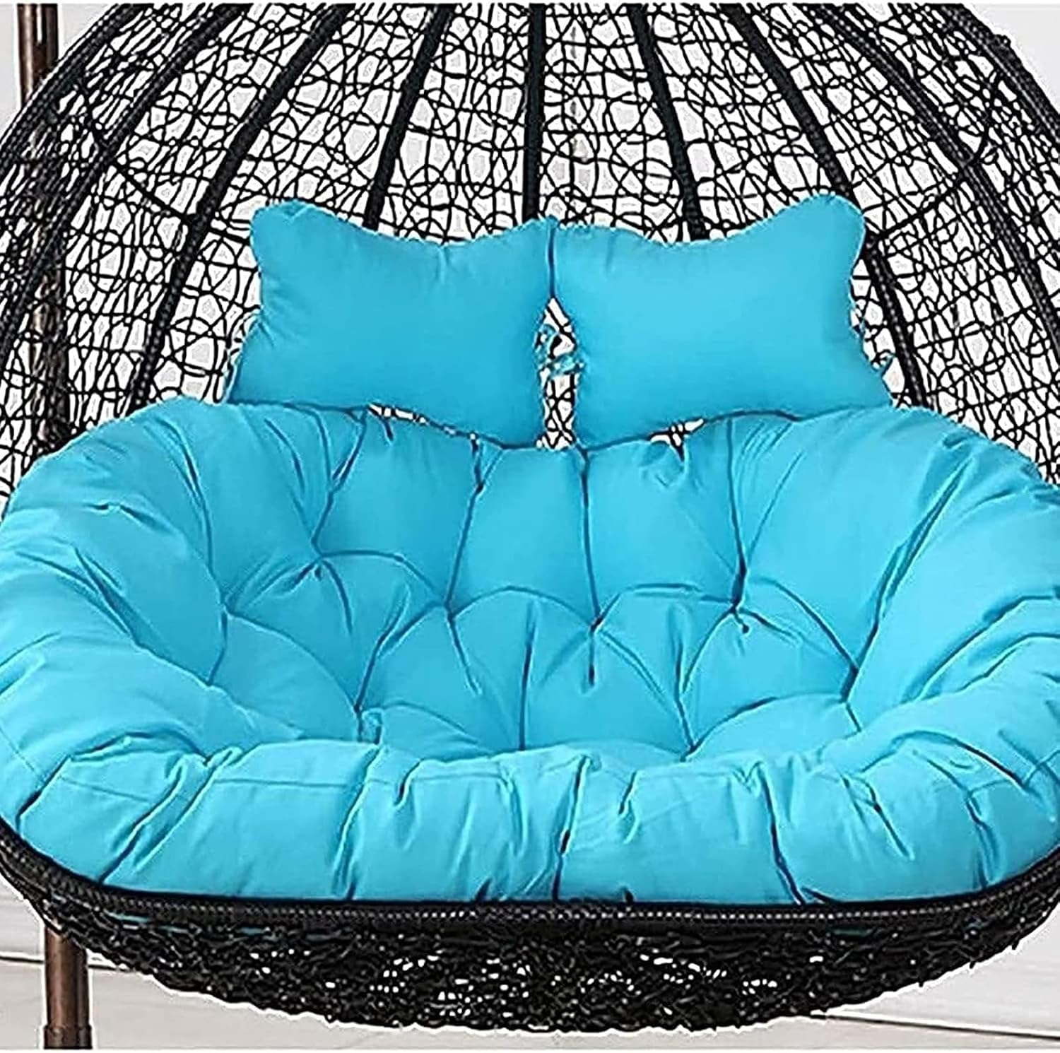 2 Seater Egg Chair Swing Cushion Outdoor,Double Egg Chair Cushion Replacement,Waterproof Detachable Hanging Basket Chair Cushions,for Garden Balcony(C)