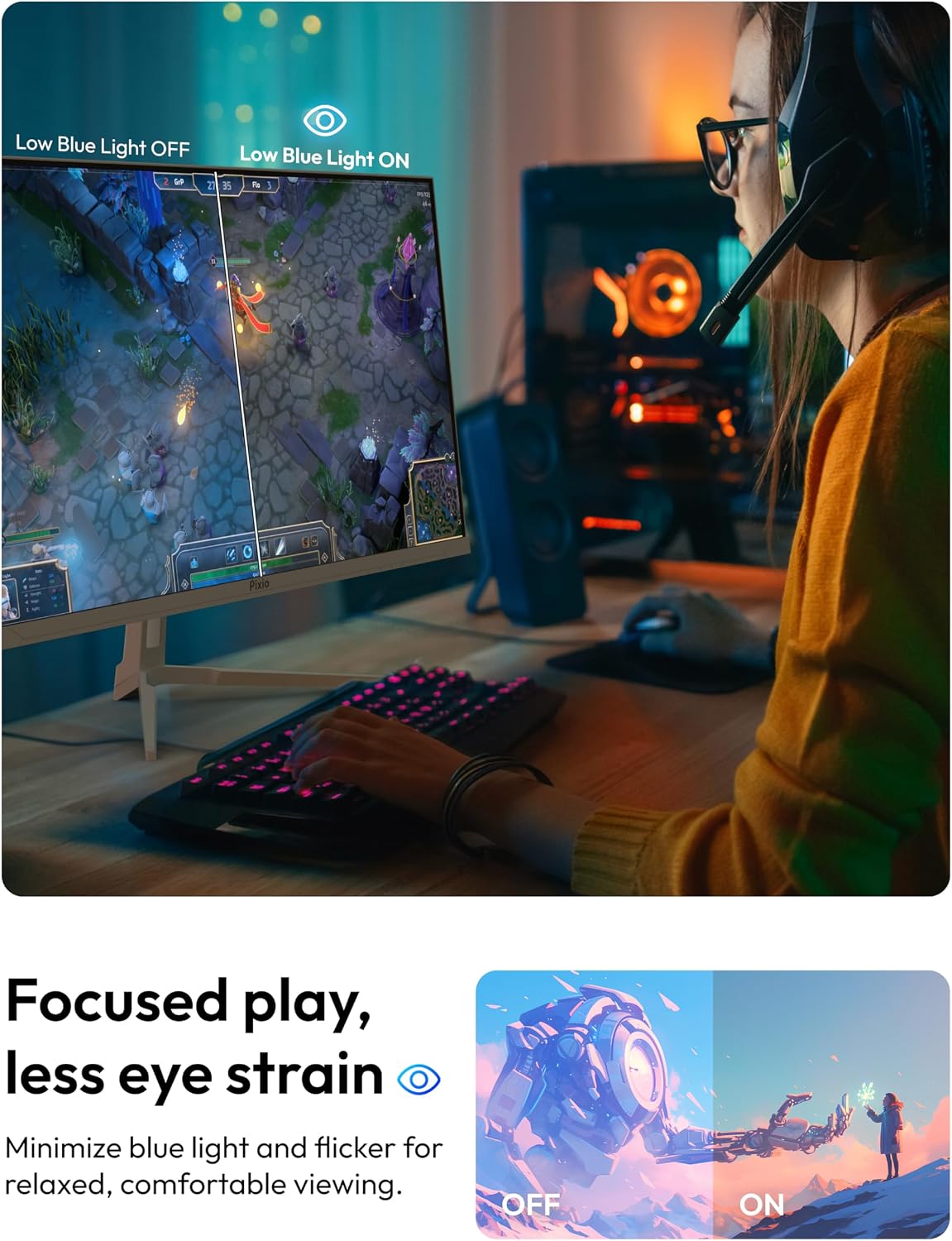 Pixio PX279 Wave White 27 inch 240Hz Refresh Rate FHD 1080p Resolution Fast IPS Panel 1ms GTG Response Time Gaming Monitor with Adaptive Sync