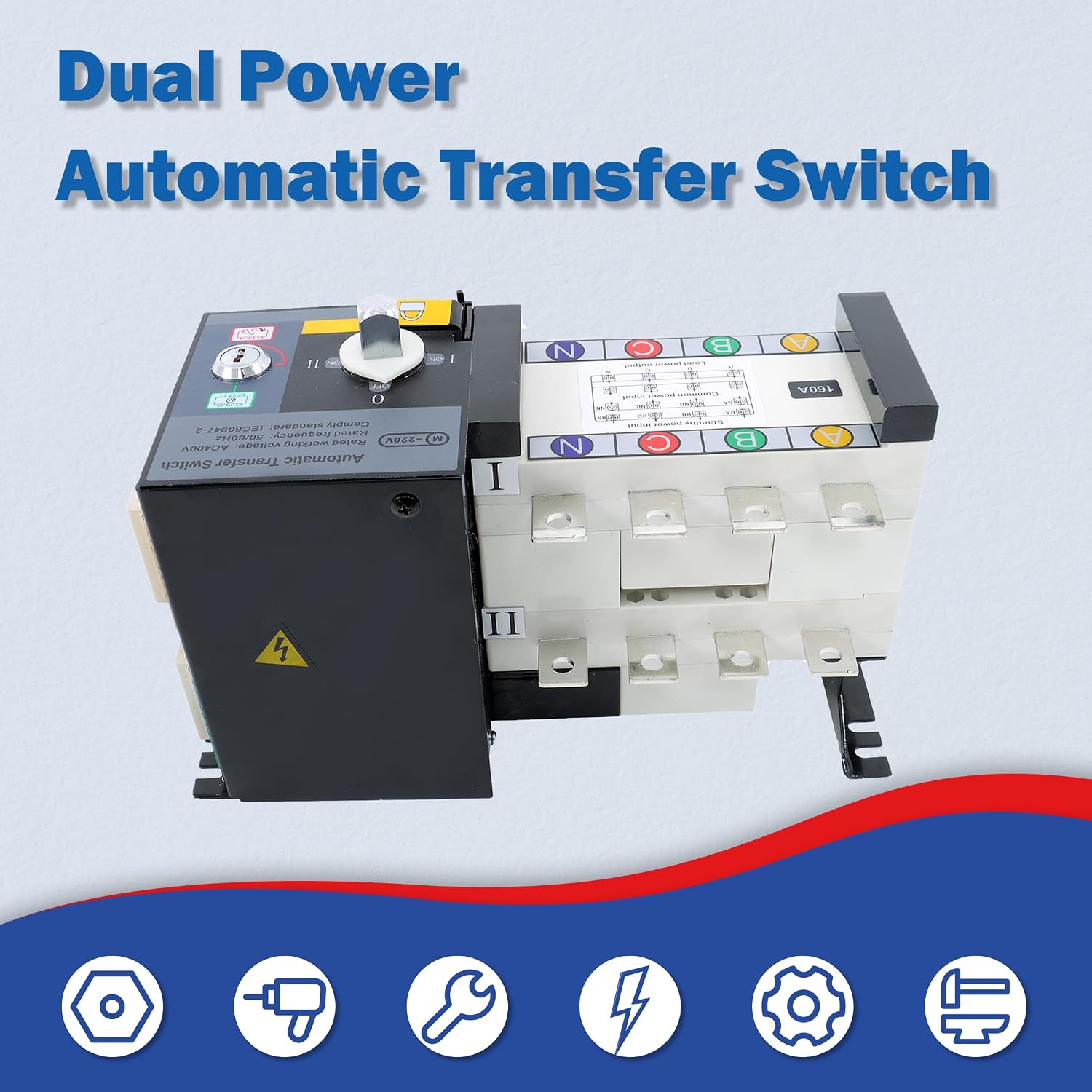 4P 160A Industrial Automatic Transmission Switch ATS AC Generator Set 220V Dual Power Switching Switch