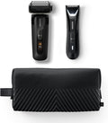 MANSCAPED® The Chairman™ PRO & The Lawn Mower® 5.0 Ultra - Men's Face Shaver with Two SkinSafe® Blades, Four-Blade Foil & Stubble Trimmer & Dual-Head Groin & Body Hair Trimmer with Toiletry Bag