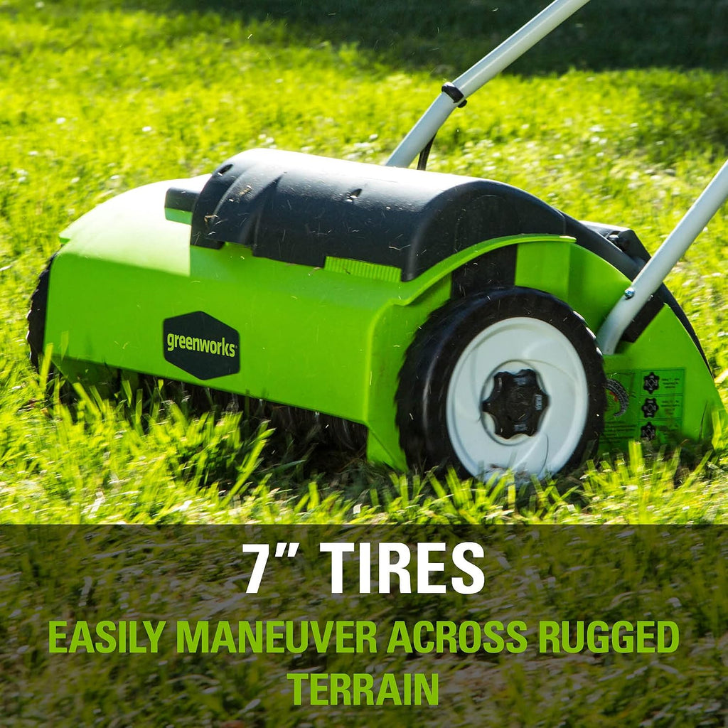 Greenworks 10 Amp 14' Corded Electric Dethatcher (Stainless Steel Tines)