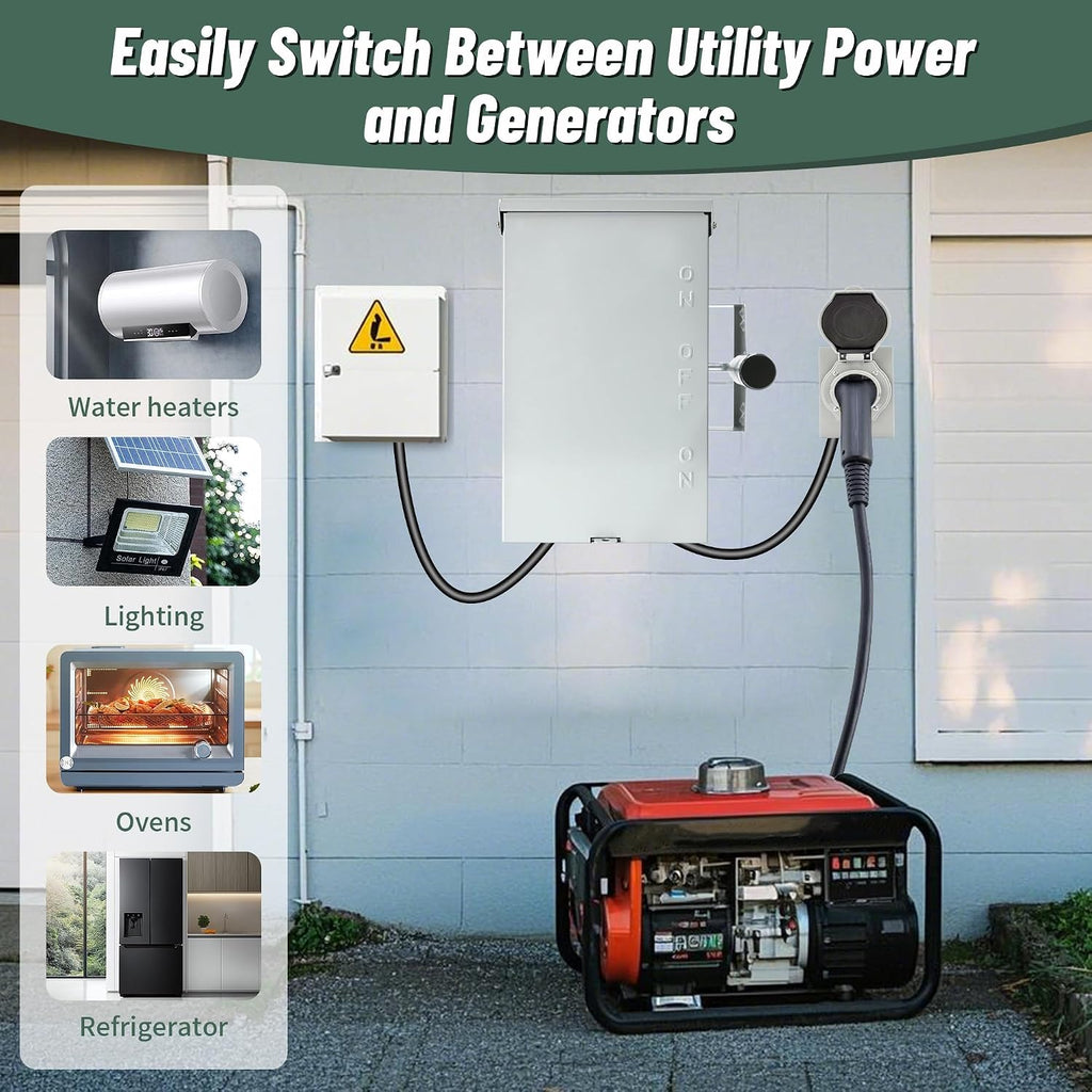200 Amp Manual Transfer Switch, 2/3 Pole 120/240V Transfer Switch for Home Generator, 48000W General-Duty Double-Throw Safety Switches, NEMA 3R Standards for Outdoor and Indoor