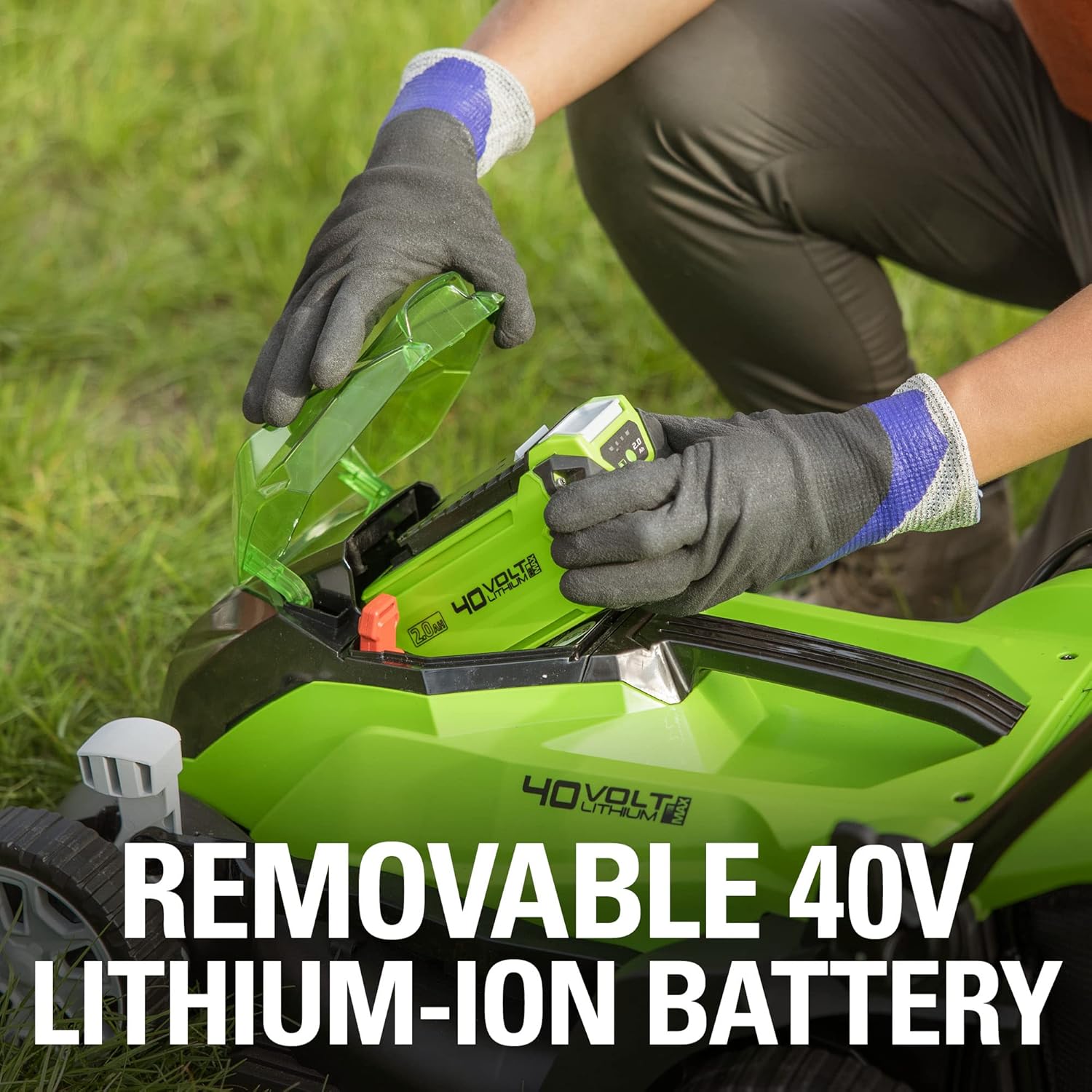 Greenworks 40V 14' Cordless (Push) Lawn Mower (75+ Compatible Tools), 4.0Ah Battery and Charger Included