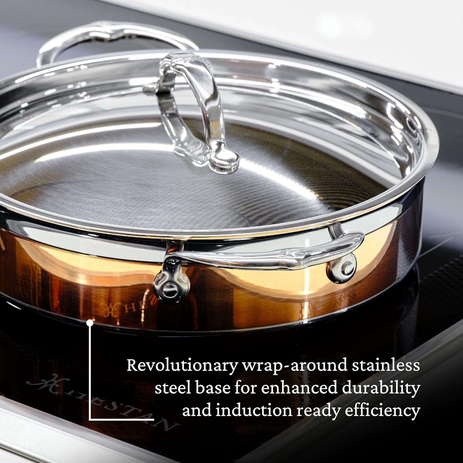 Hestan - CopperBond Collection - 100% Pure Copper Sauteuse, Induction Cooktop Compatible, 3.5 Quart