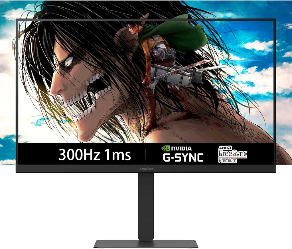 LG 27' 300Hz High Refresh Rate Gaming Monitor | NVIDIA G-Sync Compatible& AMD FreeSync Premium | QHD - 1ms - USB-C (PD 15W) - HDMI 2.1| Tilt/Height/Swivel/Pivot Stand |Black (27inch QHD)