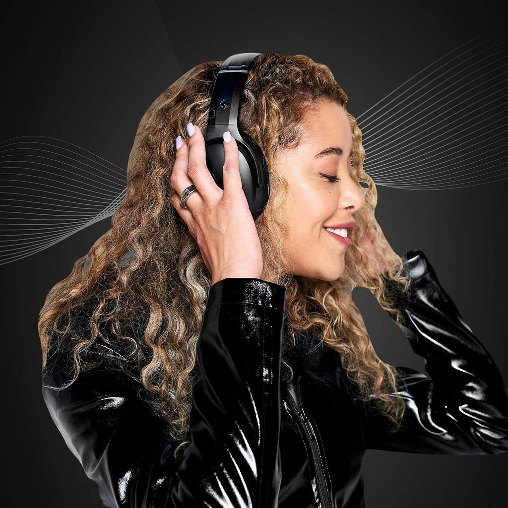 Skullcandy Crusher ANC Over-Ear Noise Canceling Wireless Headphones with Sensory Bass, 24 Hr Battery, Microphone, Works with Bluetooth Devices - Black