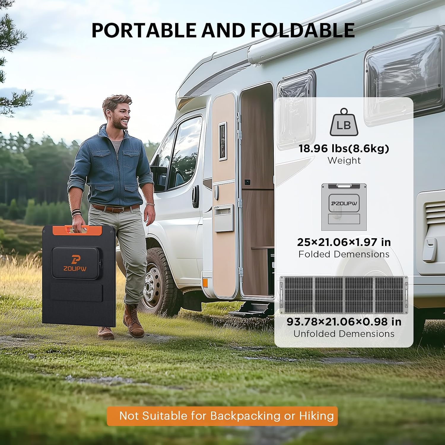 200W Portable Solar Panel for Power Station,23.5% Efficiency Mono Foldable Solar Charger with Solar Angle Guide for Jackery/Bluetti/EcoFlow/Anker,IP67 Waterproof for Camping RV Off-Grid Backup