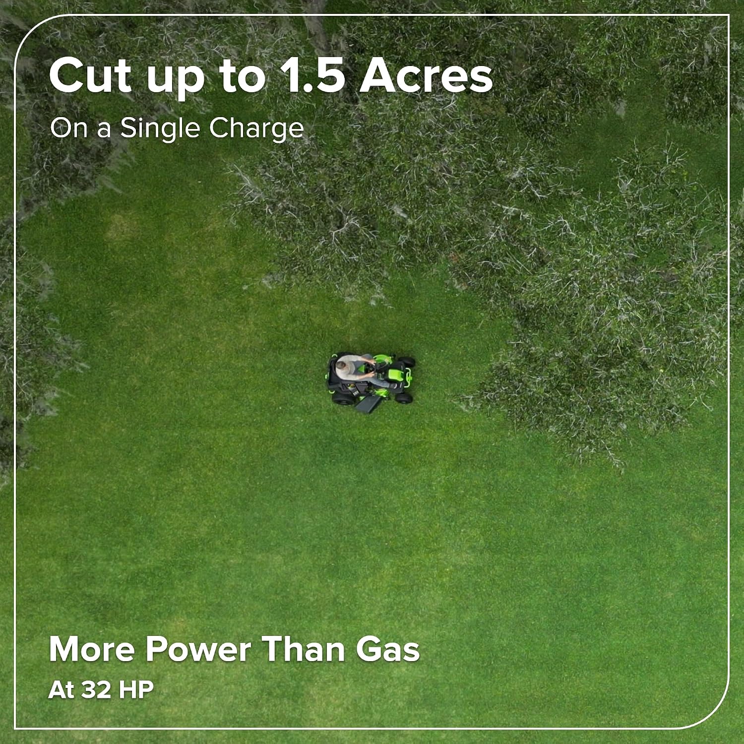 Greenworks 80V 42' CrossoverT Cordless Riding Lawn Tractor, (4) 6.0Ah Batteries and 600W Charger