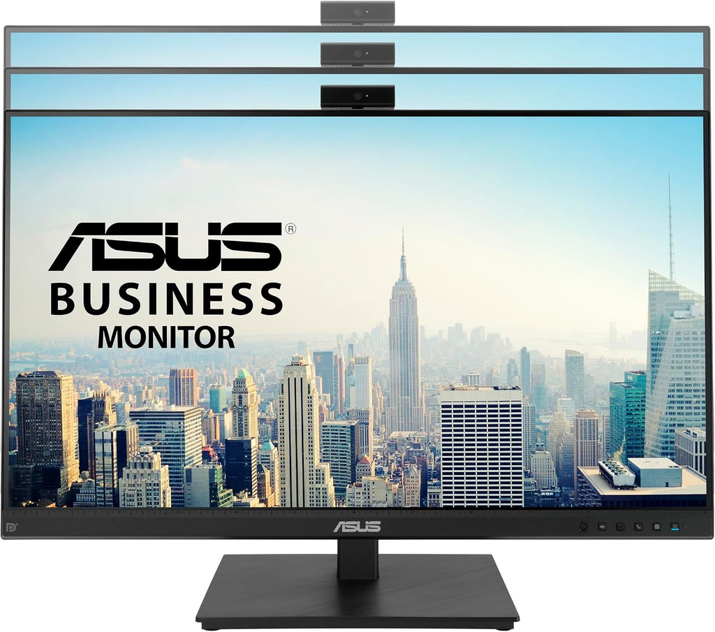 ASUS 27' 1080P Video Conference Monitor (BE279QSK) - Full HD, IPS, Built-in Adjustable 2MP Webcam, Mic Array, Speakers, Eye Care, Wall Mountable, Frameless, HDMI, DisplayPort, VGA, Height Adjustable