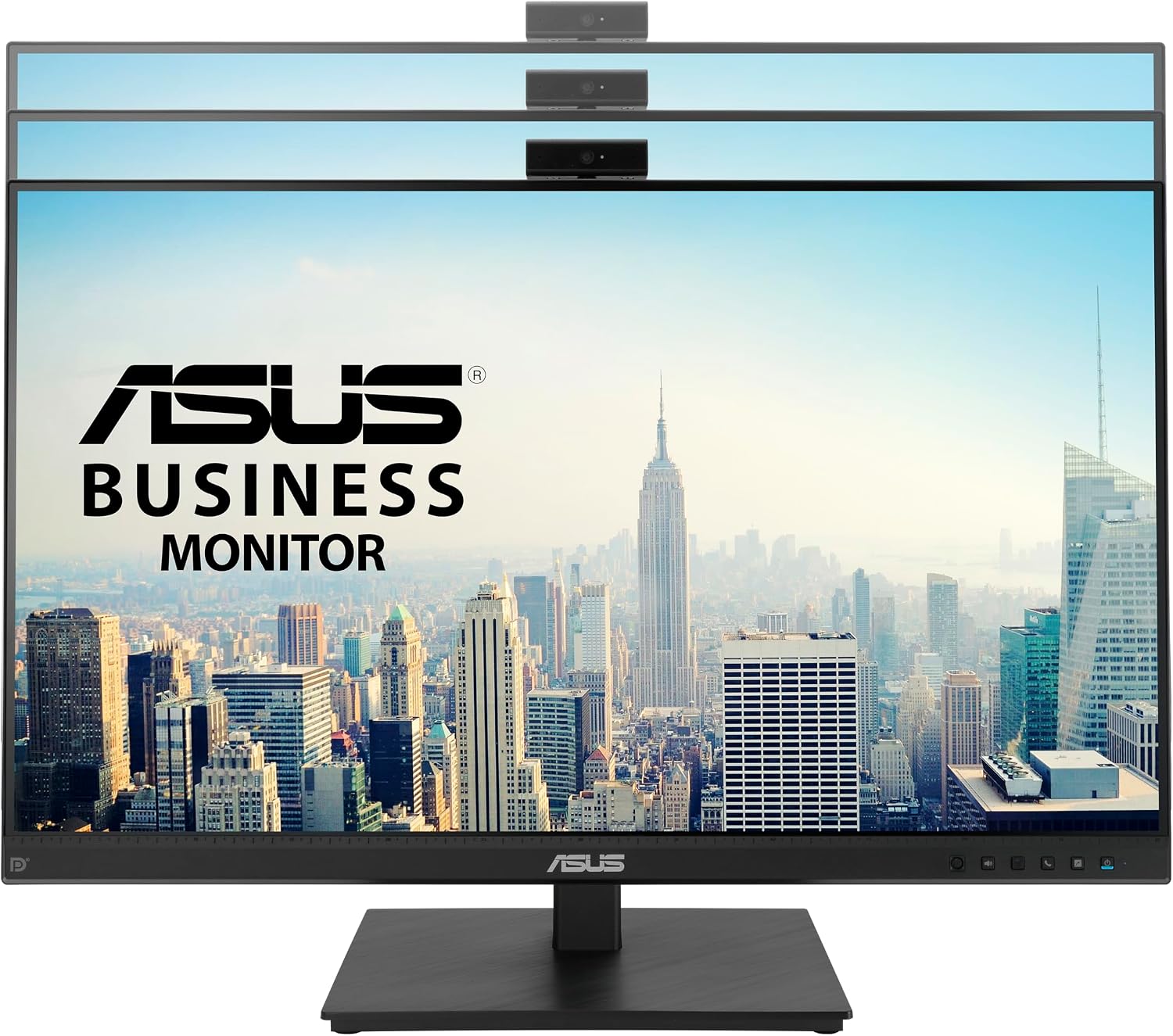 ASUS 27' 1080P Video Conference Monitor (BE279QSK) - Full HD, IPS, Built-in Adjustable 2MP Webcam, Mic Array, Speakers, Eye Care, Wall Mountable, Frameless, HDMI, DisplayPort, VGA, Height Adjustable