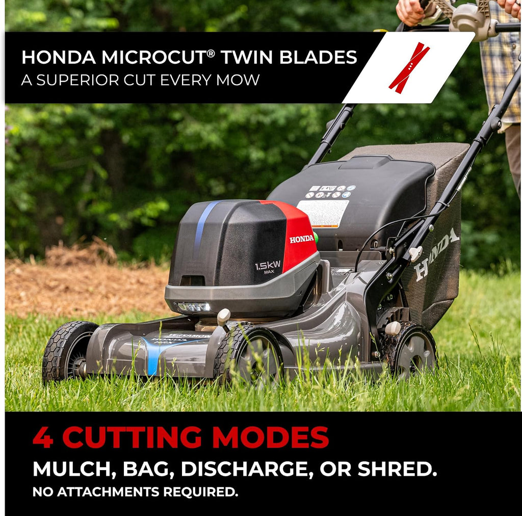 Honda HRX-BV 21-Inch Walk Behind Battery Powered Lawn Mower, Variable Speed Self Propelled Lawn Mower with 2.2 Bushel Capacity, Easy-Off Grass Bag, Clean Cuts in Thick and Tall Grass (HRX217YXBVKA4)