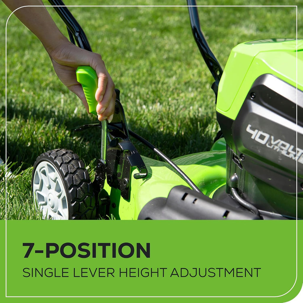 Greenworks 40V 19' Brushless (Push) Cordless Lawn Mower, 4.0Ah Battery and Charger