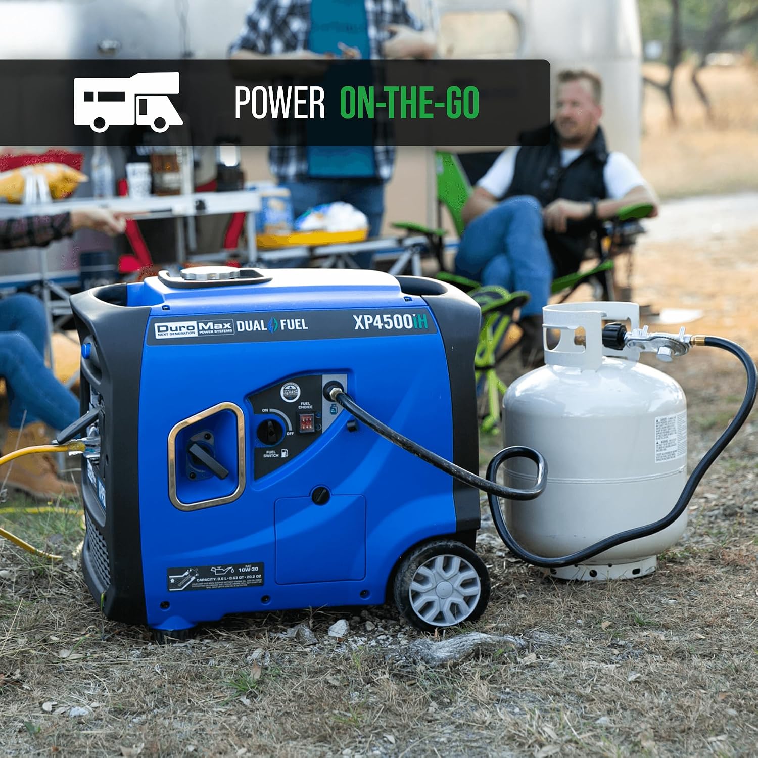 DuroMax XP4500iH 4,500-Watt Dual Fuel Portable Digital Inverter Generator - Gas & Propane, Remote Electric Start, RV & Emergency Ready