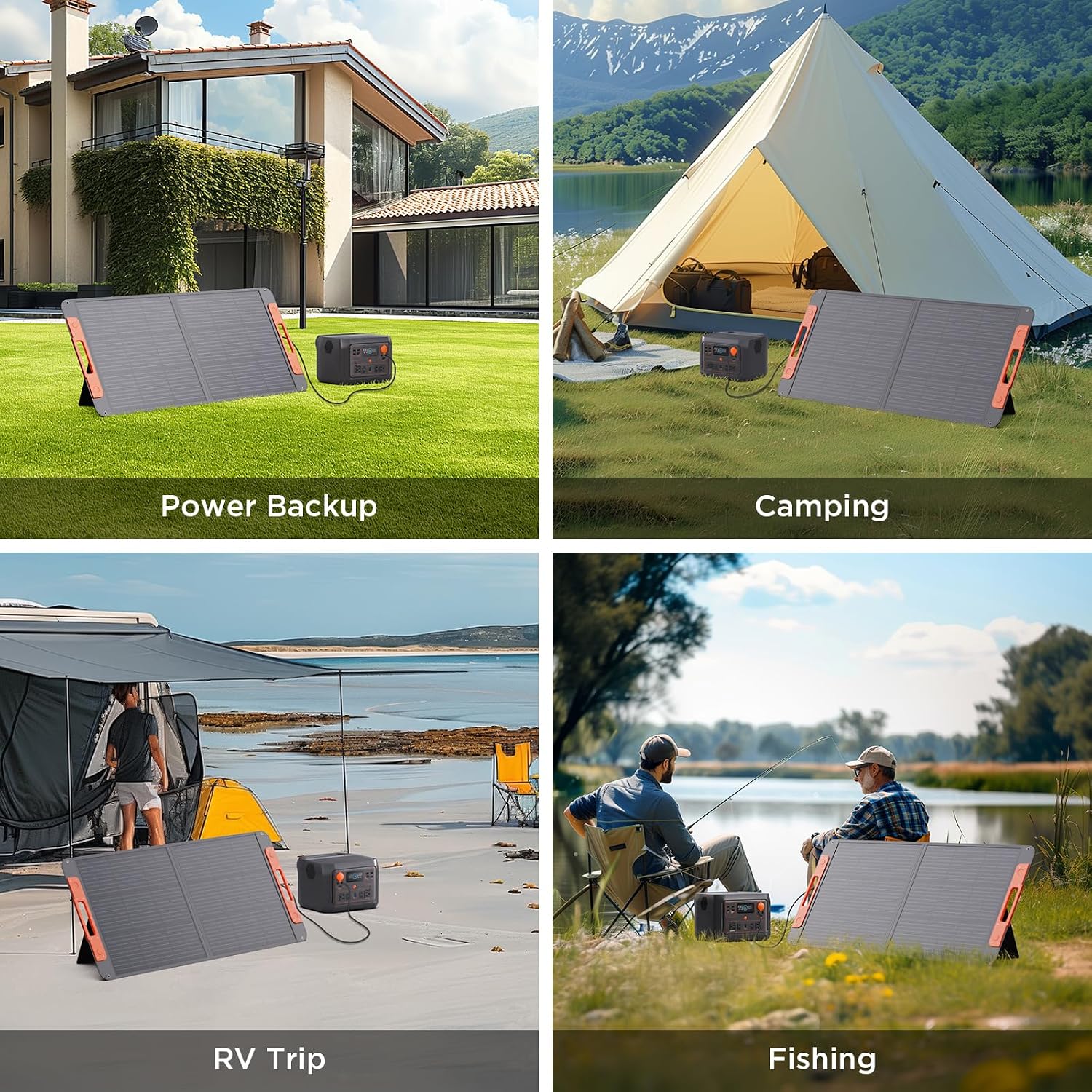 ZOUPW 100W Portable Solar Panel with Solar Angle Guide,23.5% Efficiency Foldable Solar Charger for Jackery 300/Ecoflow River/Anker Solix,IP67 Waterproof Offgrid Power for Camping RV Battery Backup