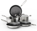 COOKER KING Stainless Steel 7PCS Cookware Set, Pots and Pans Set, Non Stick, Frying Pans, Saucepans & Stock Pot with Lid, Non-Toxic, Induction, Oven, Dishwasher Safe
