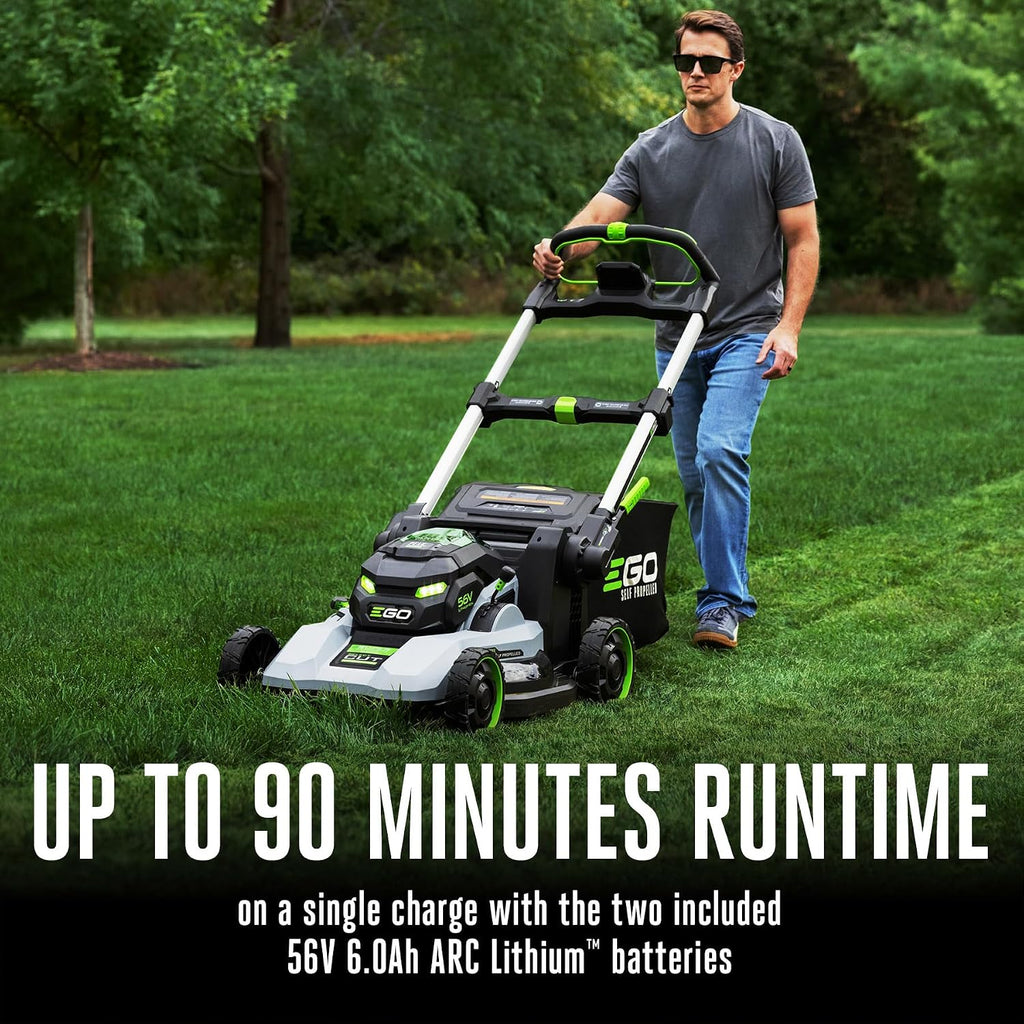 EGO POWER+ Electric Lawn Mower, Self-Propelled Cordless with 22' Super Composite Deck, Includes (2) 56V 6.0Ah Batteries and 560W Charger - LM2244SP-2
