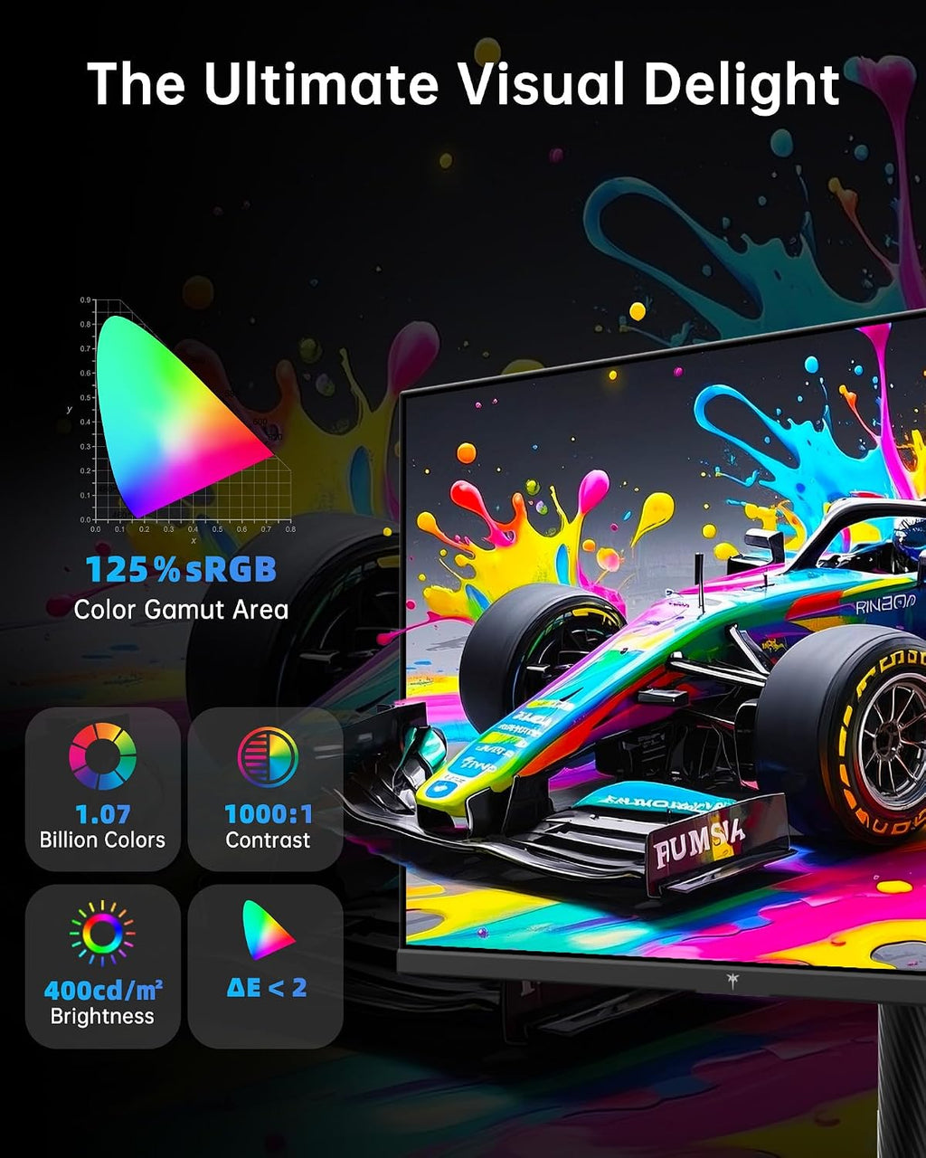 KTC 27 Inch Gaming Monitor 4K, Dual Mode UHD 160Hz & FHD 320Hz, PD 90W Type-C, HDR 400, Fast IPS, 125% sRGB, Adaptive Sync, HDMI 2.1&DP 1.4, Eye Care, Tilt/Swivel/Pivot/Height Adjustment, VESA, H27P6