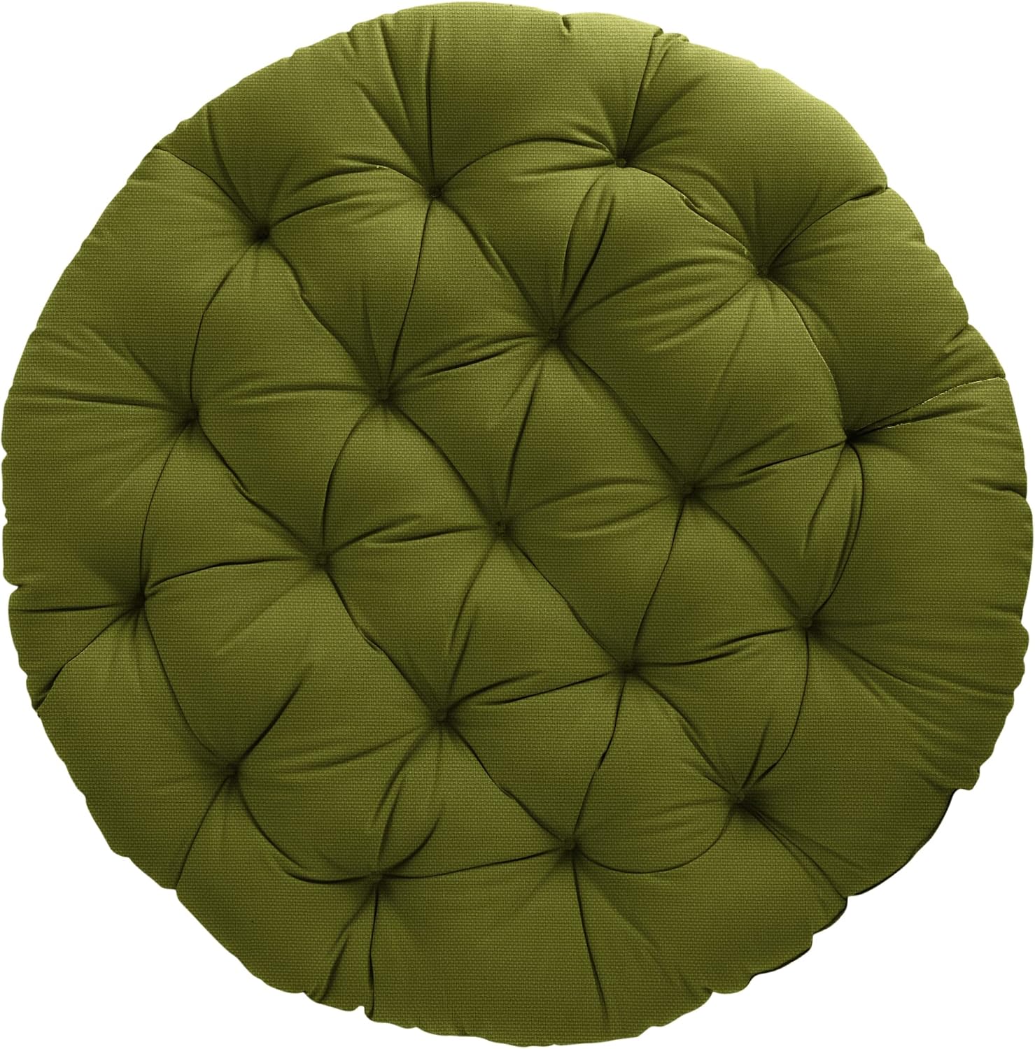 Sorra Home Tufted Papasan Cushion - Bucket & Moon Chair Comfy Round Cushion - Floor Pillow with Plush Foam for Indoor Furniture (Frame Not Included) - Avocado (48' x 48' x 4')