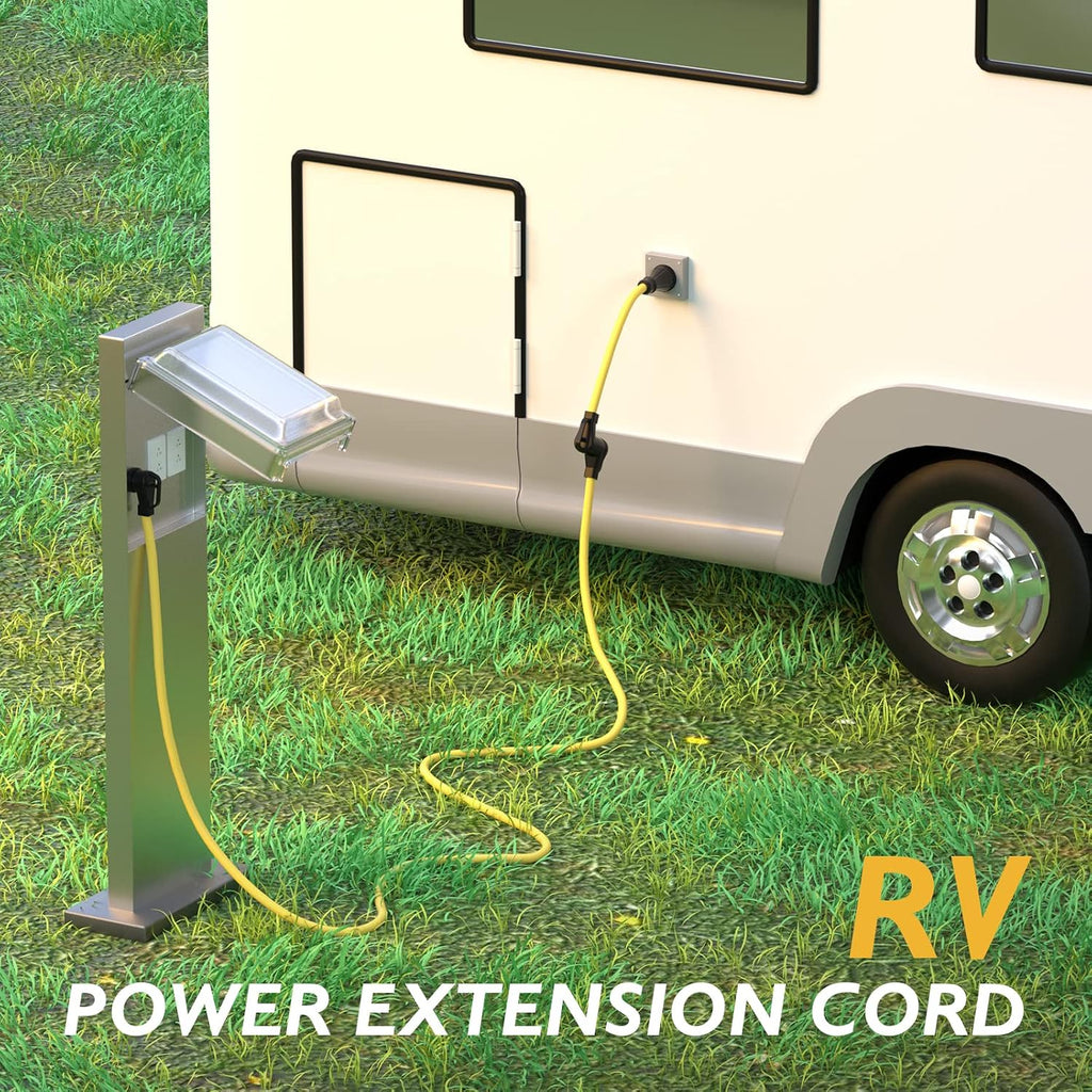 TOOLIOM 50 Amp Generator Cord, NEMA 14-50P/14-50R 50 Amp RV/EV Extension Cord, 125/250V 12500W 6/3+8/1 AWG STW, Power Extension Cord for Generator RV/EV Trailer Camper, UL Listed (25FT)