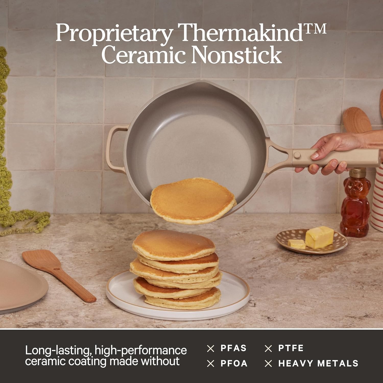 Our Place Always Pan 2.0 | 10.5' Ceramic Pan with Modular Lid, Steamer Basket & Spatula | Patented 10-in-1 Nonstick, Non-Toxic Cookware Made Without PFAS | Induction & Oven-Safe up to 450°F | Spice