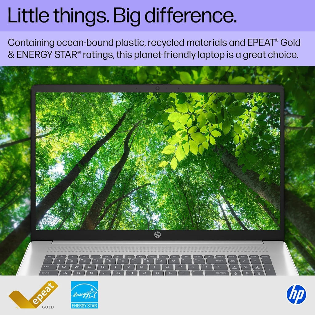 HP 17.3' FHD Laptop Computer, Intel Core i5-1334U, 16GB RAM, 1TB PCI-E SSD, Windows 11 Pro, Free Lifetime MS Office • Copilot AI, Intel Iris Xe Graphics, 8-in-1 HUB, Natural Silver