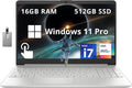HP 15.6' FHD Touchscreen Business Laptop, Intel i7-1255U, 16GB RAM, 512GB PCIe SSD, Intel Iris Xe Graphics, Num Pad, Webcam, Windows 11 Pro, Natural Silver, 32GB Hotface USB Card