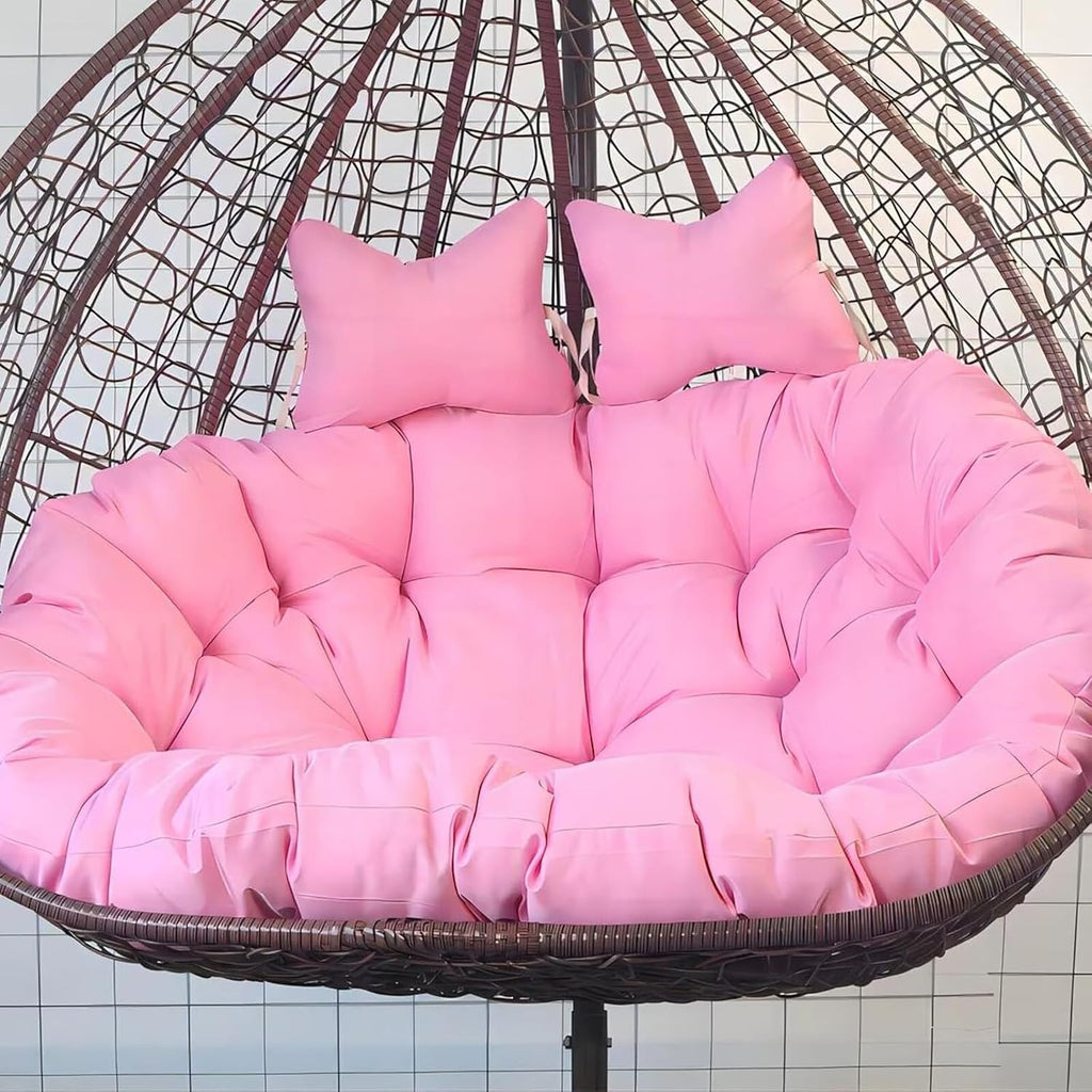 2 Seater Egg Chair Swing Cushion Outdoor,Double Egg Chair Cushion Replacement,Waterproof Detachable Hanging Basket Chair Cushions,for Garden Balcony(L)