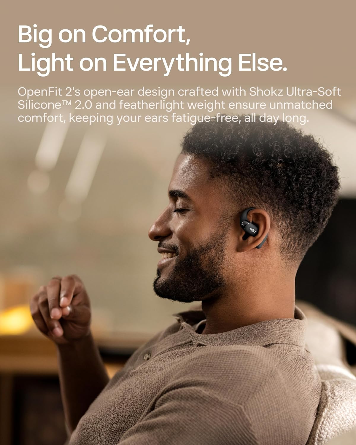 SHOKZ OpenFit 2 Open-Ear Headphones,True Wireless Bluetooth Earphones with Microphone,Earhook Earbuds with 48 Hours of Playtime,Fast Charging,IP55 Water-Resistant,with Carrying Bag,Black,Bluetooth5.4