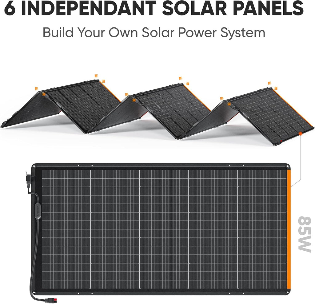 Jackery SolarSaga 500X Solar Panels, 500W Power Output, 25% High Bifacial Conversion Efficiency, Compatible with Explorer 5000 Plus,IP68 Rated for Outdoor Camping,RVs,and Off-Grid Living