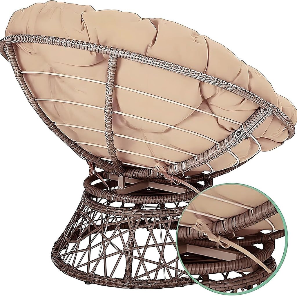 Round Papasan Chair Cushion 16-63inch (40-160cm) Thick Comfy Seat Pillow for Indoor/Outdoor Hanging Egg/Swing/Rocking Chairs & Wicker Furniture(Black,140x140cm)