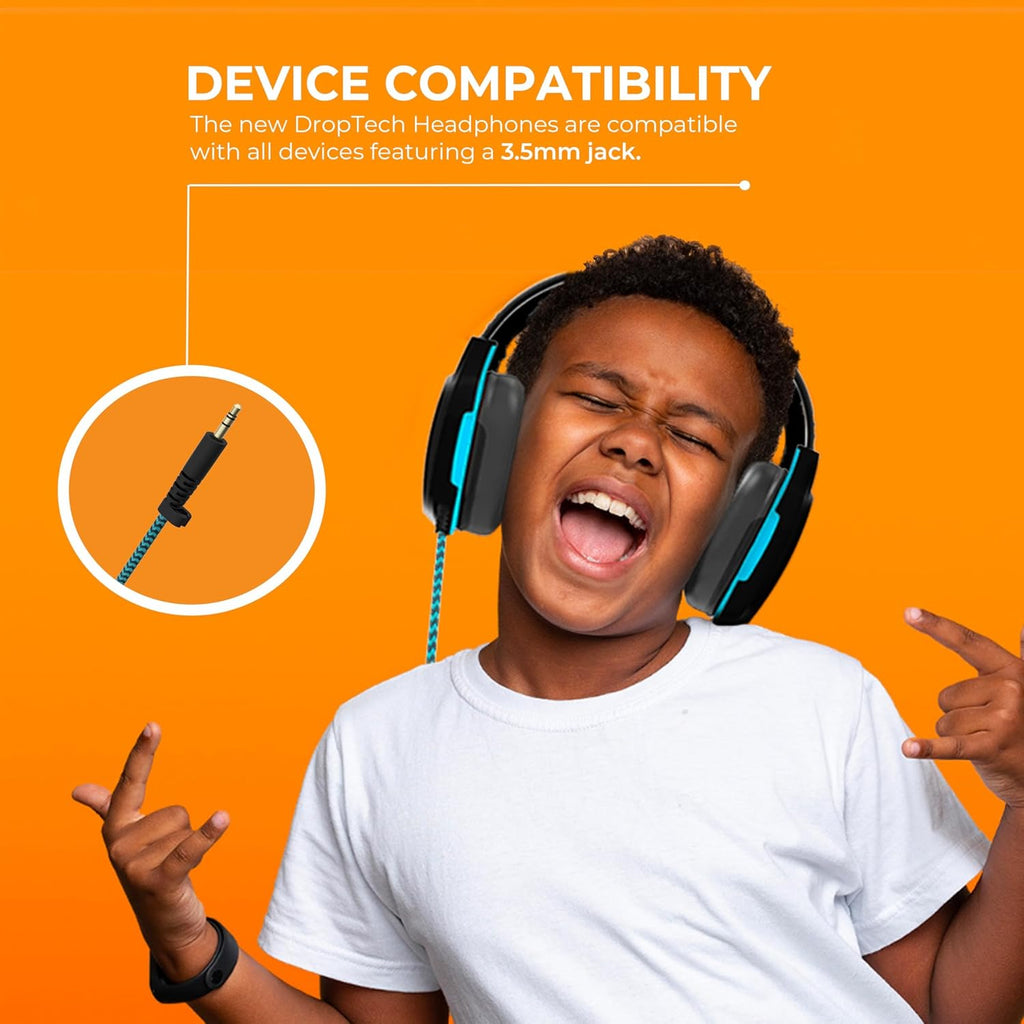 Gumdrop DropTech On-Ear Wired Headphones No Mic | 3.5 mm (10 Pack) - Long Tangle Free Chew-Proof Cord - Rugged Reliable Drop Tested and Comfortable for Kids K-12 Students Classroom and School Use