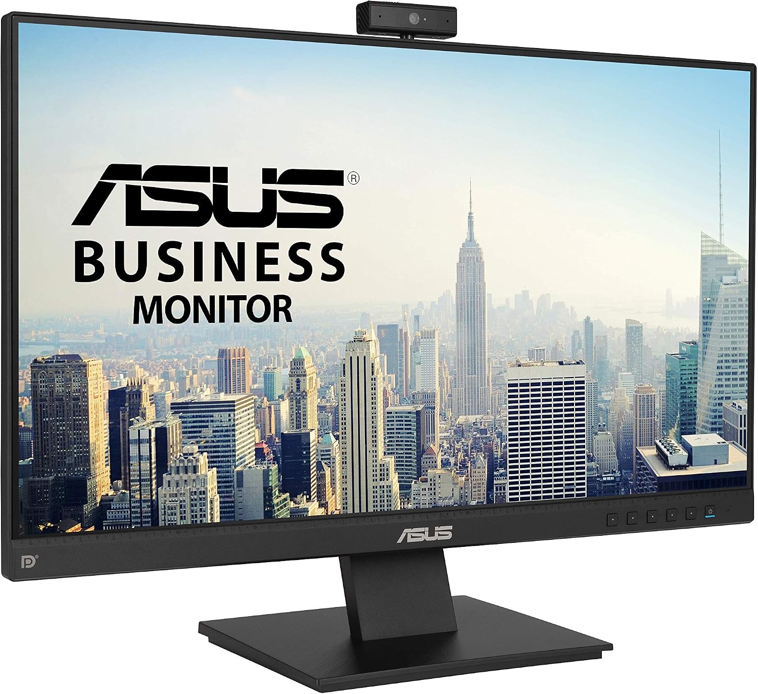 ASUS BE24EQK 24' Business Monitor with 1080P Full HD IPS, Eye Care, DisplayPort HDMI, Frameless, Built-in Adjustable 2MP Webcam, Mic Array, Stereo Speaker, Video Conference,Black