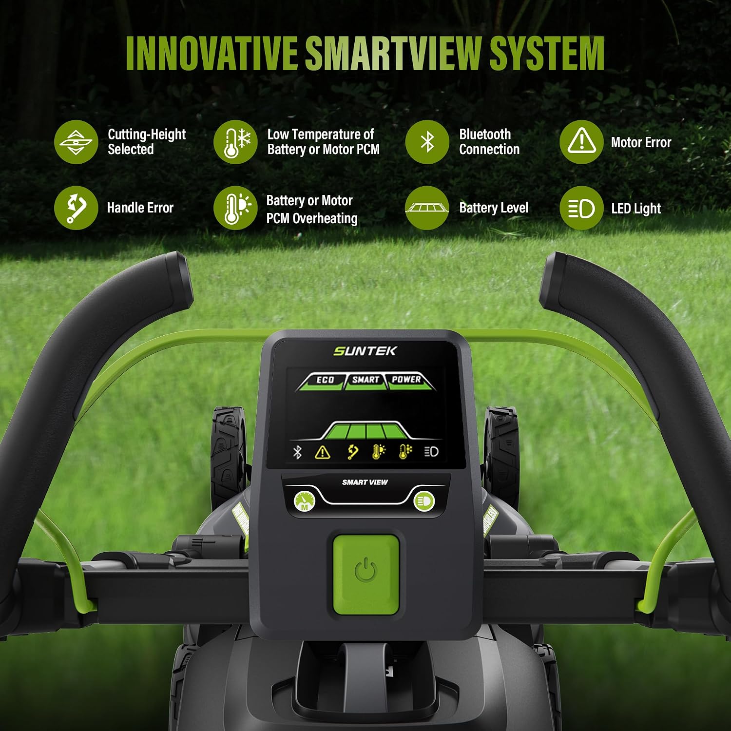 SUNTEK 40V 18-Inch Cordless Electric Lawn Mower, Digi-Brushless Walk-Behind Lawn Mowers, 4.0Ah Lithium-ion Battery and Rapid Charger Included, APP Compatible, SLM4417A