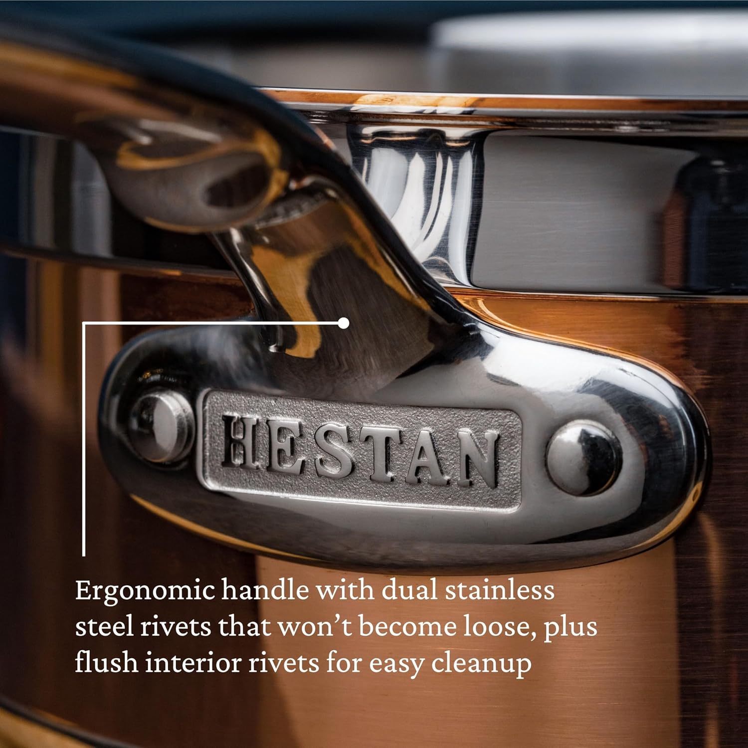 Hestan - CopperBond Collection - 100% Pure Copper Sauce Pan, Induction Cooktop Compatible, 4 Quart