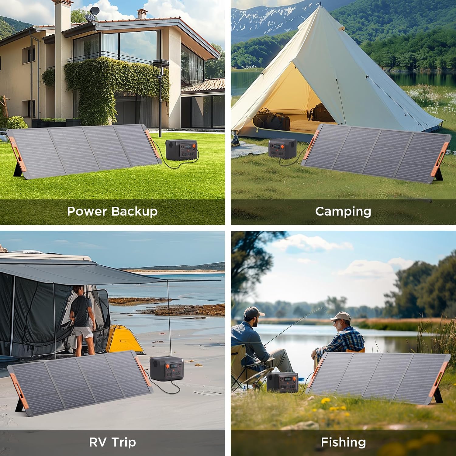 200W Portable Solar Panel for Power Station,23.5% Efficiency Mono Foldable Solar Charger with Solar Angle Guide for Jackery/Bluetti/EcoFlow/Anker,IP67 Waterproof for Camping RV Off-Grid Backup