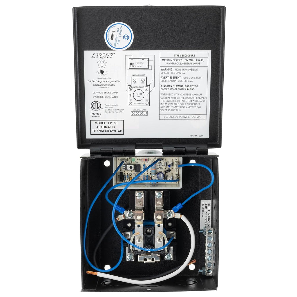 RecPro RV Automatic Transfer Switch | 120V | 30Amp | Handles Up to 4.5KW Generator