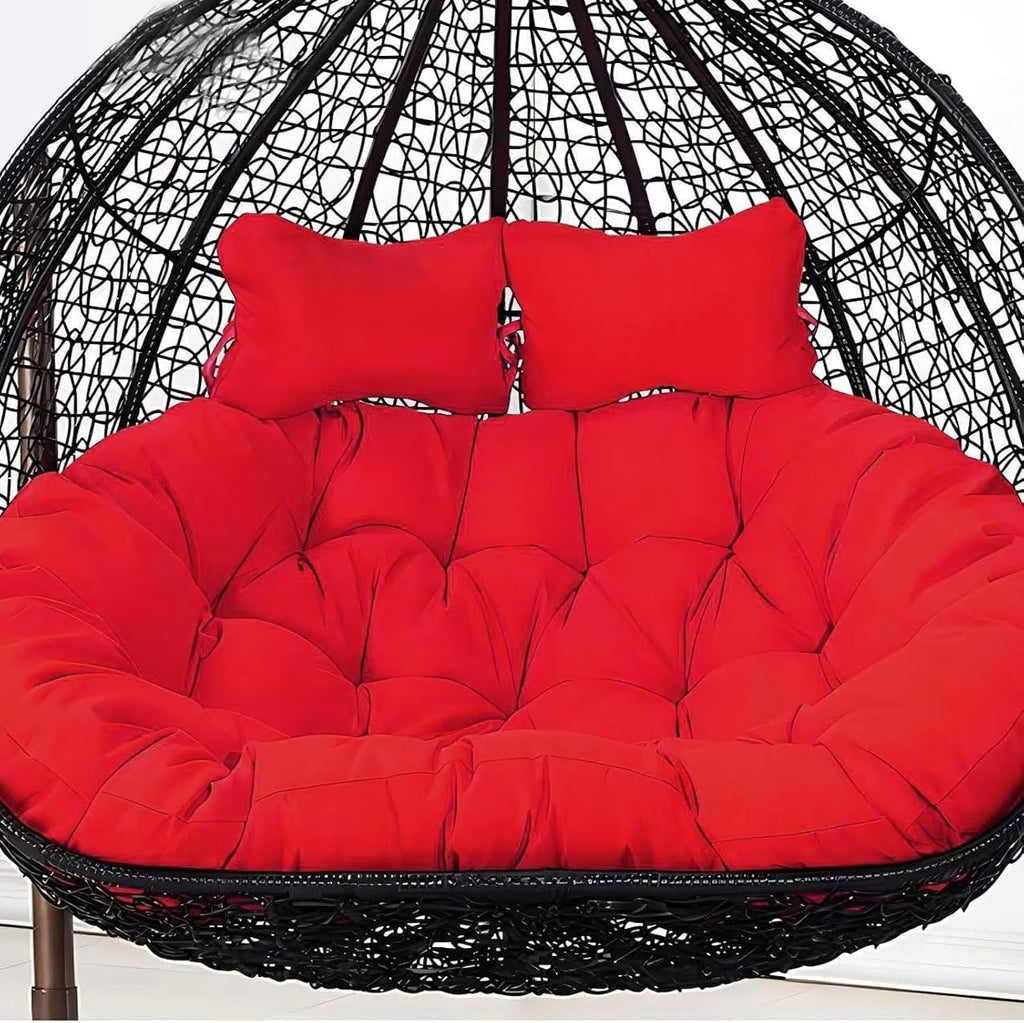2 Seater Egg Chair Swing Cushion Outdoor,Double Egg Chair Cushion Replacement,Waterproof Detachable Hanging Basket Chair Cushions,for Garden Balcony(H)