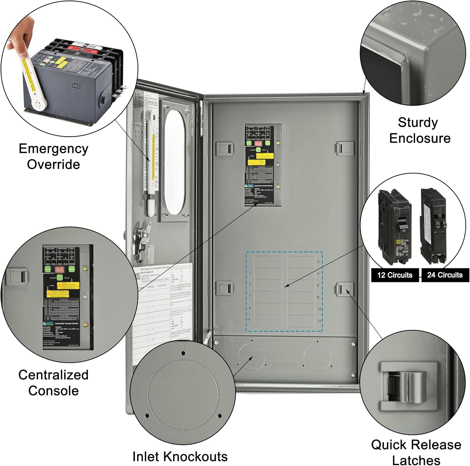 Nature's Generator 50A Automatic Transfer Switch UL Approved