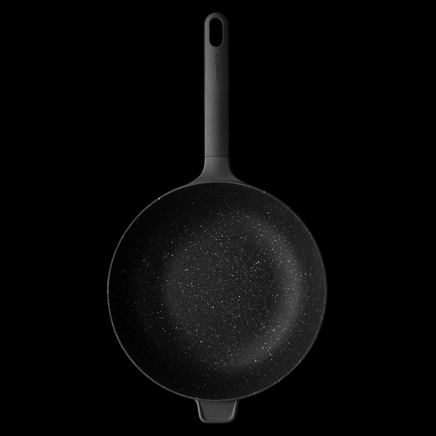 BergHOFF GEM Non-Stick Cast Aluminum Stir-Frying Pan 11' 4.1 qt. Black Stay-Cool Handle, Hanging Loop Ferno-Green, PFOA Free Coating Induction Cooktop Fast Heating