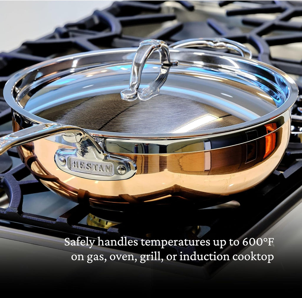 Hestan - CopperBond Collection - 100% Pure Copper Essential Pan, Induction Cooktop Compatible, 5 Quart