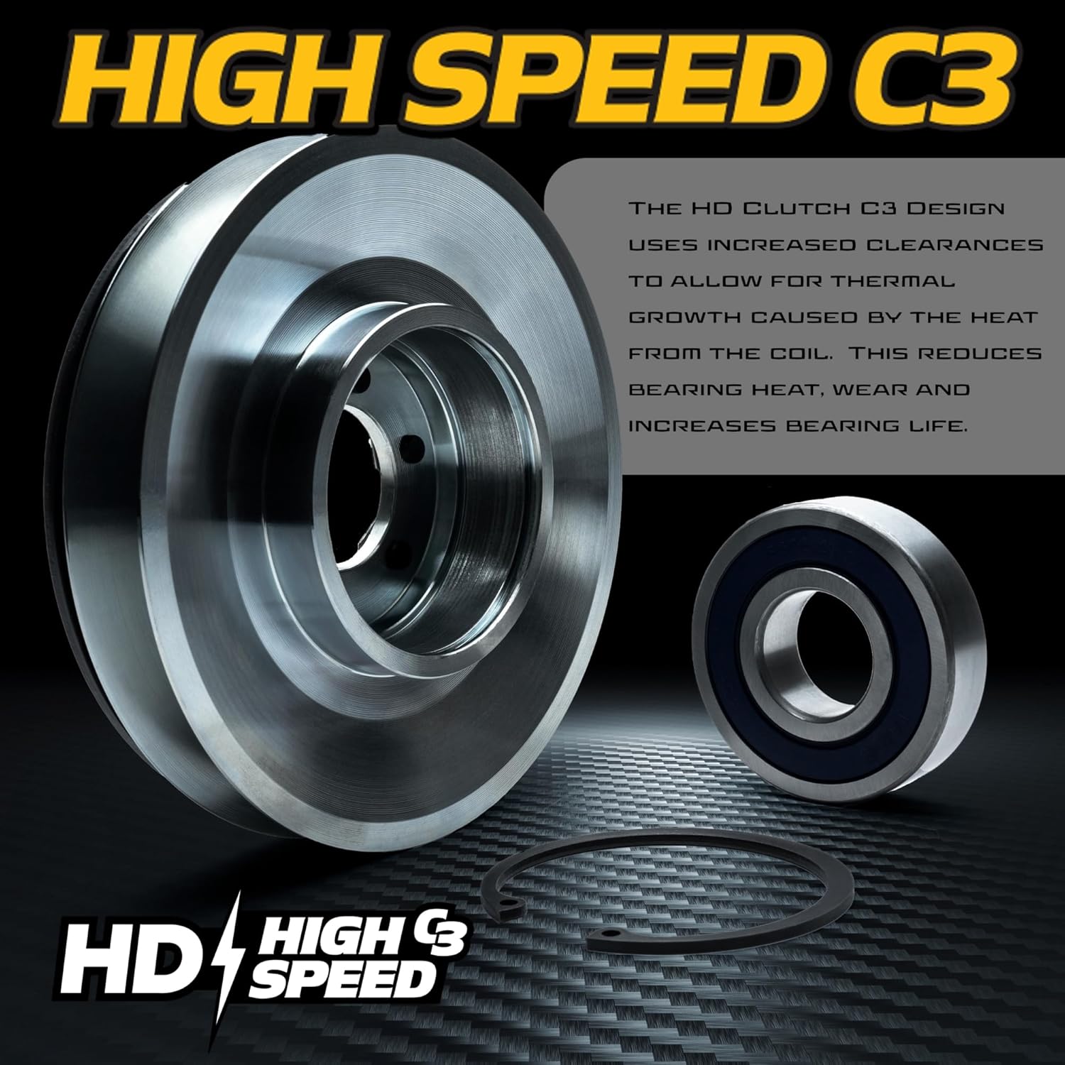 HD Switch TCA15800 BIGBearing HiTorque 300 ftlb (OEM 250) Billet Pulley Blade PTO Clutch for John Deere TCA15800 ZTrak 737 757 777 797 LVA21437 20A PTO Switch w/Replaceable Wire Harness & C3 Bearings