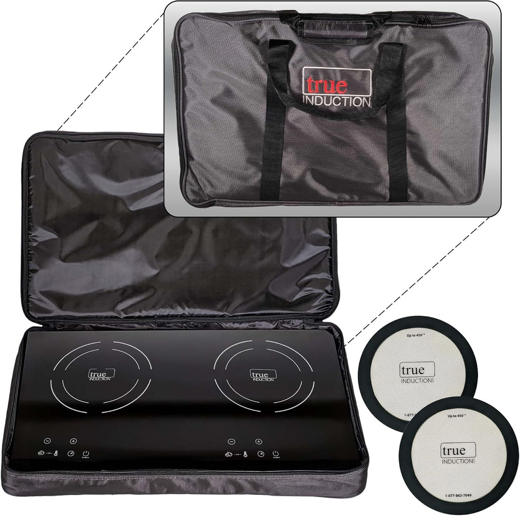 TI-2C 23 inch Portable Dual Induction Glass-Ceramic Cooktop, 1750W, UL1026 Certified with FREE Travel Bag & Burner Covers