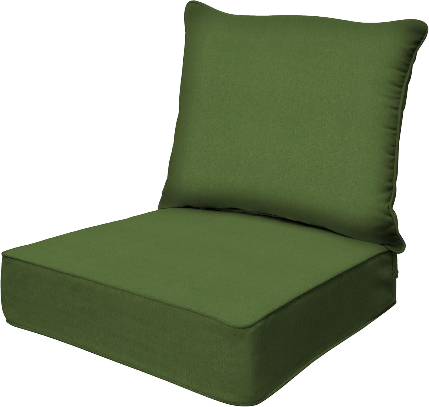 Honeycomb Outdoor Heritage Deep Seat, 24 x 23, Textured Solid Artichoke Green Chair Cushion with Removable Cover, for Patio Furniture